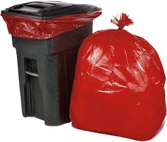 RED GARBAGE BAGS